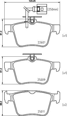 HELLA 8DB 355 025-661 - Тормозные колодки, дисковые, комплект unicars.by