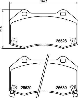 HELLA 8DB 355 025-891 - Тормозные колодки, дисковые, комплект unicars.by