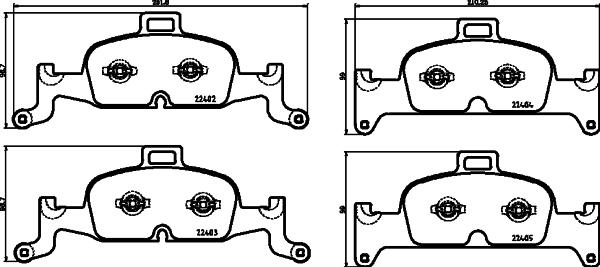 HELLA 8DB 355 025-811 - Тормозные колодки, дисковые, комплект unicars.by