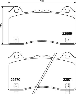 HELLA 8DB 355 025-831 - Тормозные колодки, дисковые, комплект unicars.by