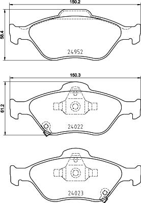 HELLA 8DB 355 025-321 - Тормозные колодки, дисковые, комплект unicars.by