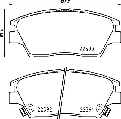 HELLA 8DB 355 025-741 - Тормозные колодки, дисковые, комплект unicars.by