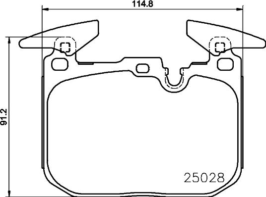 HELLA 8DB 355 025-771 - Тормозные колодки, дисковые, комплект unicars.by