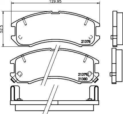 HELLA 8DB 355 005-821 - Тормозные колодки, дисковые, комплект unicars.by