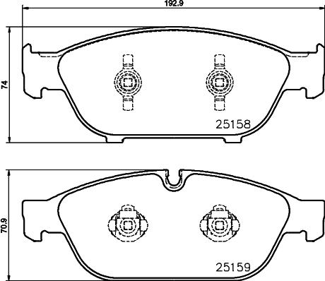 HELLA 8DB 355 026-401 - Тормозные колодки, дисковые, комплект unicars.by