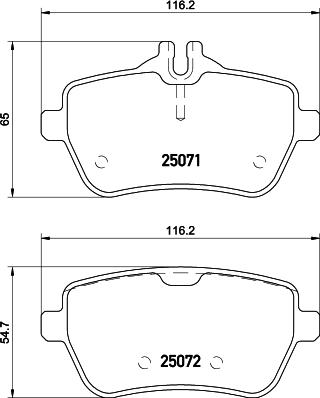 HELLA 8DB 355 026-571 - Тормозные колодки, дисковые, комплект unicars.by