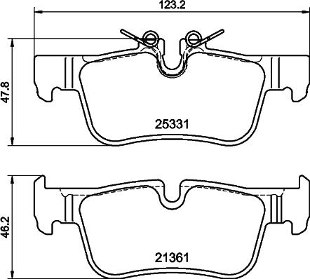 HELLA 8DB 355 026-661 - Тормозные колодки, дисковые, комплект unicars.by