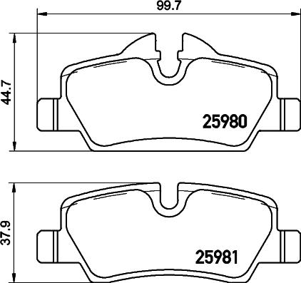 HELLA 8DB 355 026-681 - Тормозные колодки, дисковые, комплект unicars.by