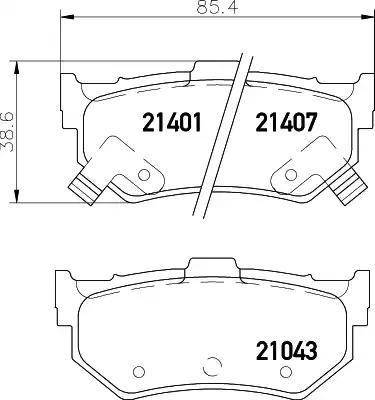 HELLA 8DB 355 006-281 - Тормозные колодки, дисковые, комплект unicars.by