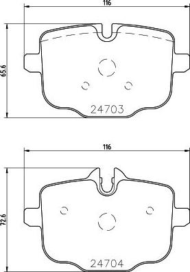 HELLA 8DB 355 026-321 - Тормозные колодки, дисковые, комплект unicars.by