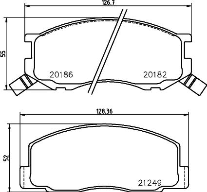 HELLA 8DB 355 026-761 - Тормозные колодки, дисковые, комплект unicars.by