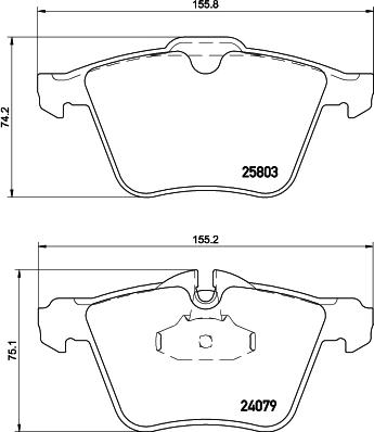 HELLA 8DB 355 020-921 - Тормозные колодки, дисковые, комплект unicars.by