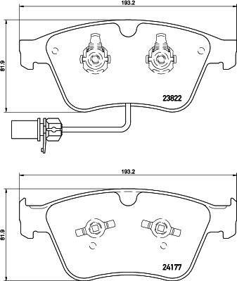 HELLA 8DB 355 020-441 - Тормозные колодки, дисковые, комплект unicars.by