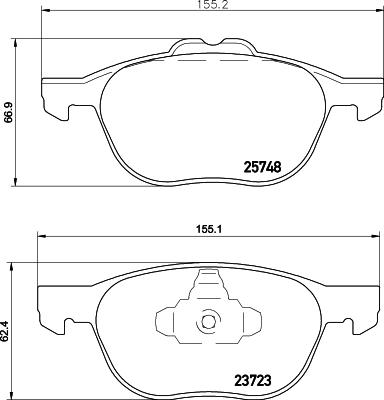 HELLA 8DB 355 020-411 - Тормозные колодки, дисковые, комплект unicars.by