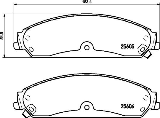 HELLA 8DB 355 020-541 - Тормозные колодки, дисковые, комплект unicars.by