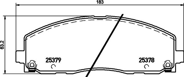 HELLA 8DB 355 020-571 - Тормозные колодки, дисковые, комплект unicars.by