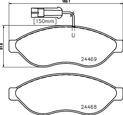 HELLA 8DB 355 020-651 - Тормозные колодки, дисковые, комплект unicars.by