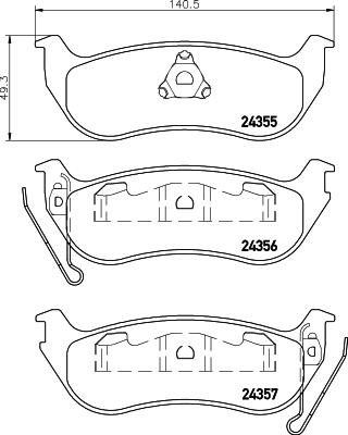 HELLA 8DB 355 020-631 - Тормозные колодки, дисковые, комплект unicars.by