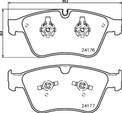 HELLA 8DB 355 020-031 - Тормозные колодки, дисковые, комплект unicars.by