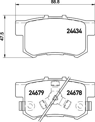 HELLA 8DB 355 020-021 - Тормозные колодки, дисковые, комплект unicars.by