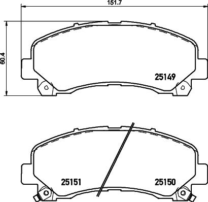 HELLA 8DB 355 020-171 - Тормозные колодки, дисковые, комплект unicars.by