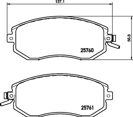 HELLA 8DB 355 020-891 - Тормозные колодки, дисковые, комплект unicars.by