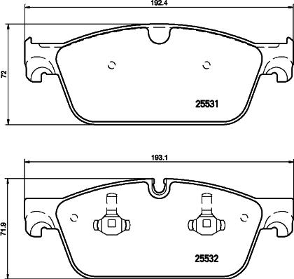 HELLA 8DB 355 020-841 - Тормозные колодки, дисковые, комплект unicars.by