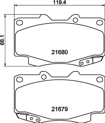 HELLA 8DB 355 020-811 - Тормозные колодки, дисковые, комплект unicars.by