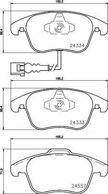 HELLA 8DB 355 020-321 - Тормозные колодки, дисковые, комплект unicars.by