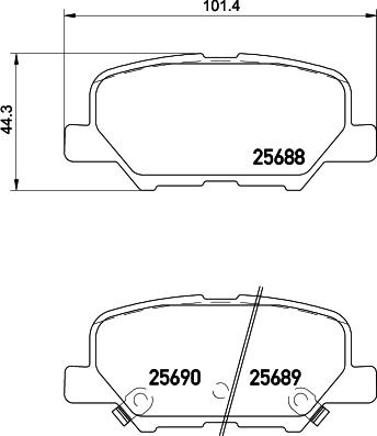 HELLA 8DB 355 029-331 - Тормозные колодки, дисковые, комплект unicars.by