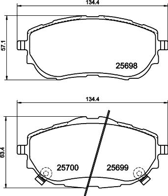 HELLA 8DB 355 020-281 - Тормозные колодки, дисковые, комплект unicars.by