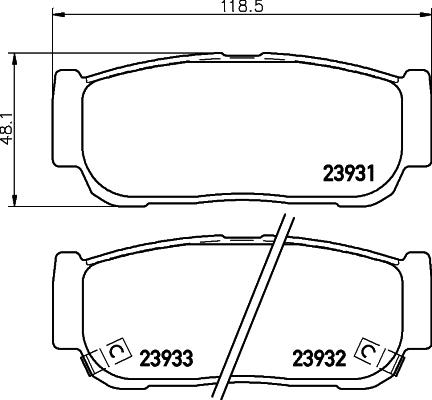 HELLA 8DB 355 020-221 - Тормозные колодки, дисковые, комплект unicars.by