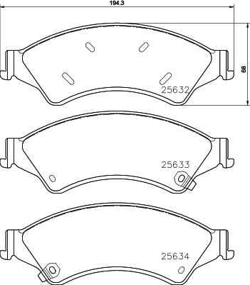 HELLA 8DB 355 020-781 - Тормозные колодки, дисковые, комплект unicars.by