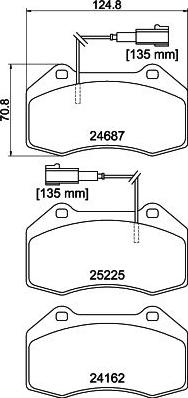 HELLA 8DB 355 021-621 - Тормозные колодки, дисковые, комплект unicars.by