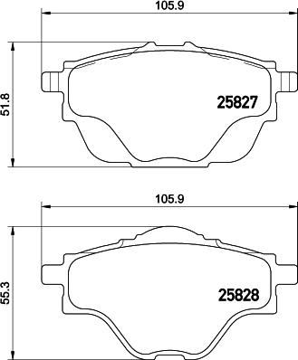 HELLA 8DB 355 021-001 - Тормозные колодки, дисковые, комплект unicars.by