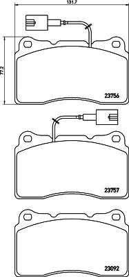 HELLA 8DB 355 021-151 - Тормозные колодки, дисковые, комплект unicars.by