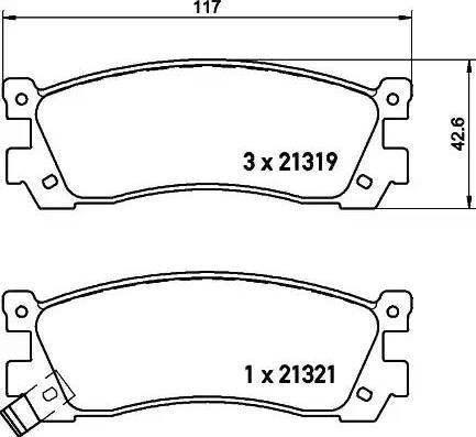 HELLA 8DB 355 021-171 - Тормозные колодки, дисковые, комплект unicars.by