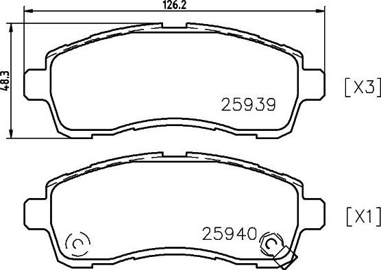 HELLA 8DB 355 021-871 - Тормозные колодки, дисковые, комплект unicars.by