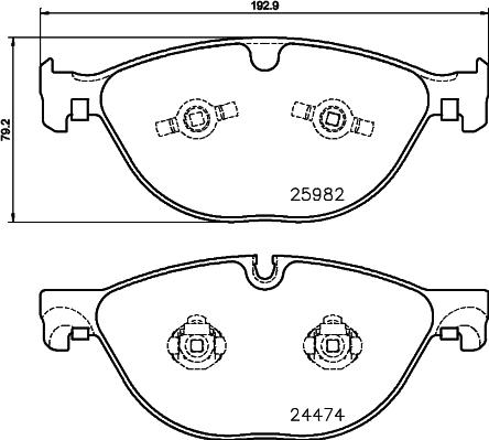 HELLA 8DB 355 021-381 - Тормозные колодки, дисковые, комплект unicars.by