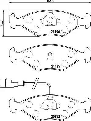 HELLA 8DB 355 021-201 - Тормозные колодки, дисковые, комплект unicars.by