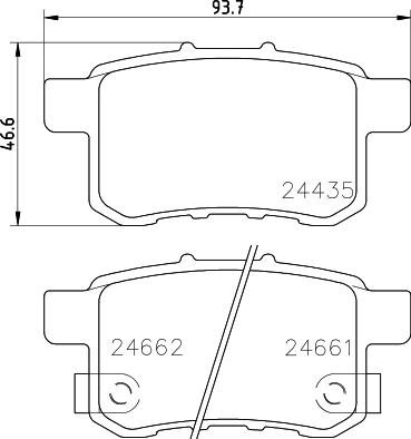 HELLA 8DB 355 028-531 - Тормозные колодки, дисковые, комплект unicars.by