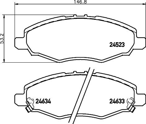 HELLA 8DB 355 028-601 - Тормозные колодки, дисковые, комплект unicars.by