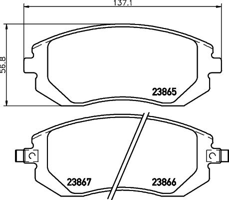 HELLA 8DB 355 028-001 - Тормозные колодки, дисковые, комплект unicars.by