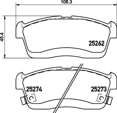 HELLA 8DB 355 028-861 - Тормозные колодки, дисковые, комплект unicars.by