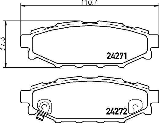 HELLA 8DB 355 028-341 - Тормозные колодки, дисковые, комплект unicars.by