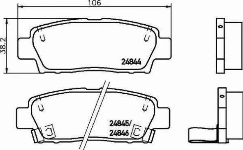 HELLA 8DB 355 014-771 - Тормозные колодки, дисковые, комплект unicars.by