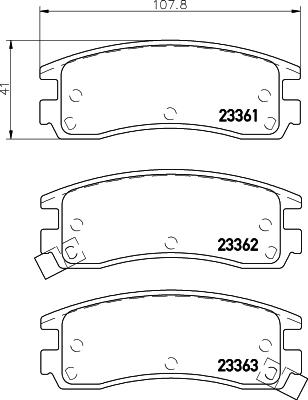 HELLA 8DB 355 023-681 - Тормозные колодки, дисковые, комплект unicars.by