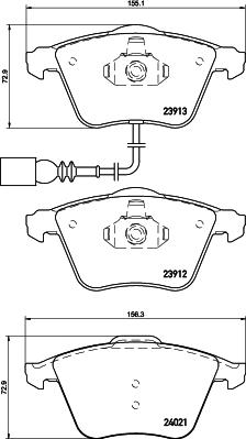 HELLA 8DB 355 023-671 - Тормозные колодки, дисковые, комплект unicars.by