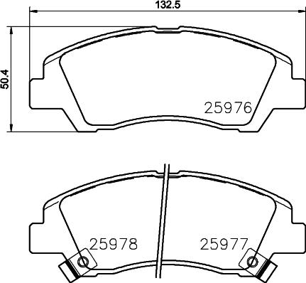 HELLA 8DB 355 023-001 - Тормозные колодки, дисковые, комплект unicars.by