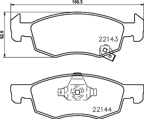 HELLA 8DB 355 023-261 - Тормозные колодки, дисковые, комплект unicars.by